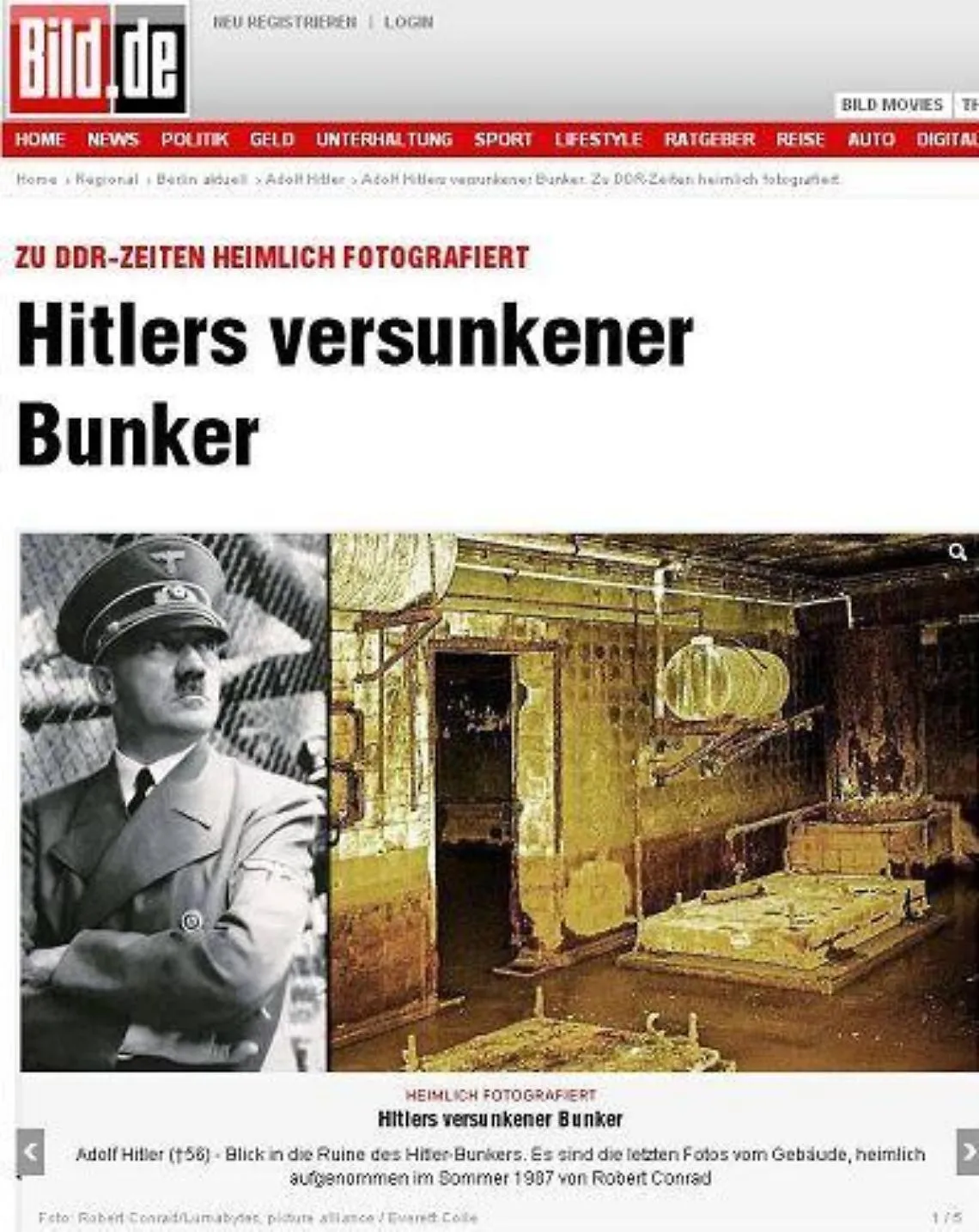 Germania/ Scoop o bufala? In rete ultime foto del bunker Hitler
