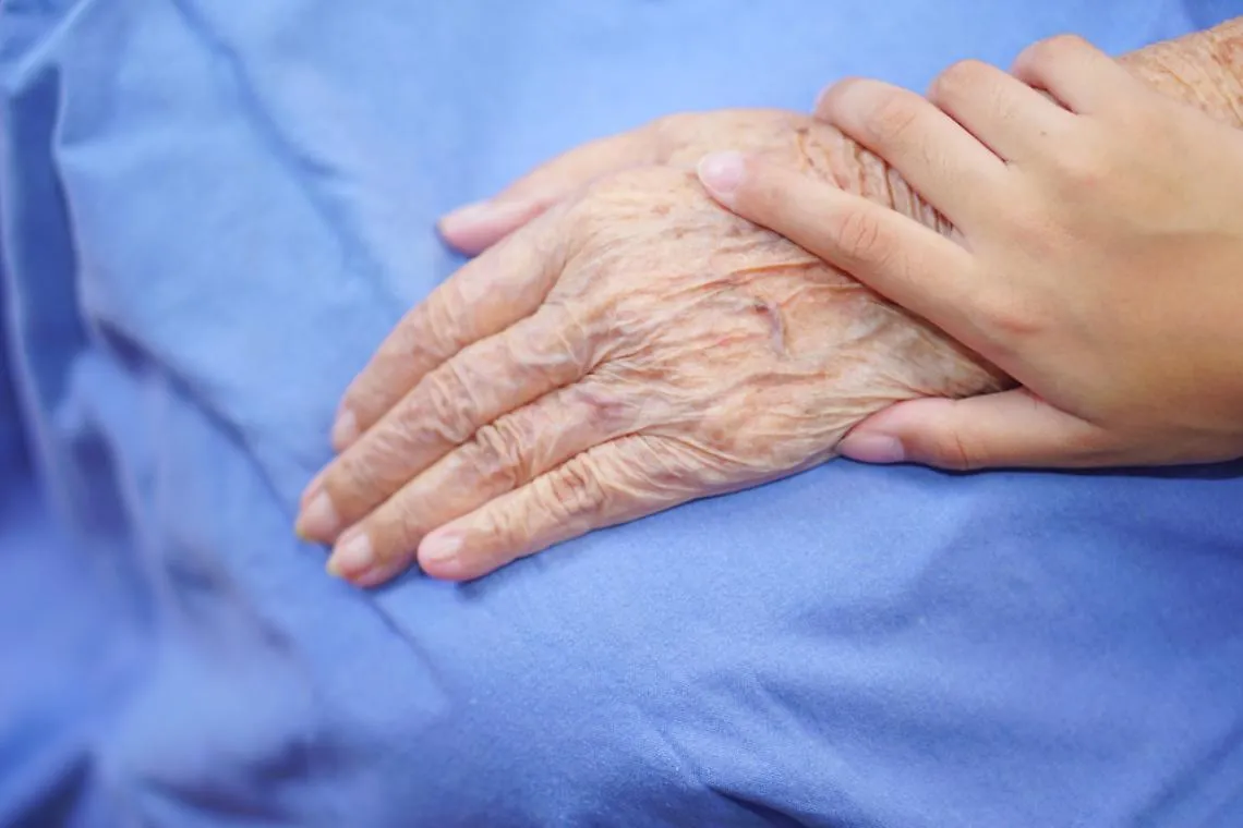 A,Child,Or,A,Boy,Touching,Hands,Asian,Senior,Or