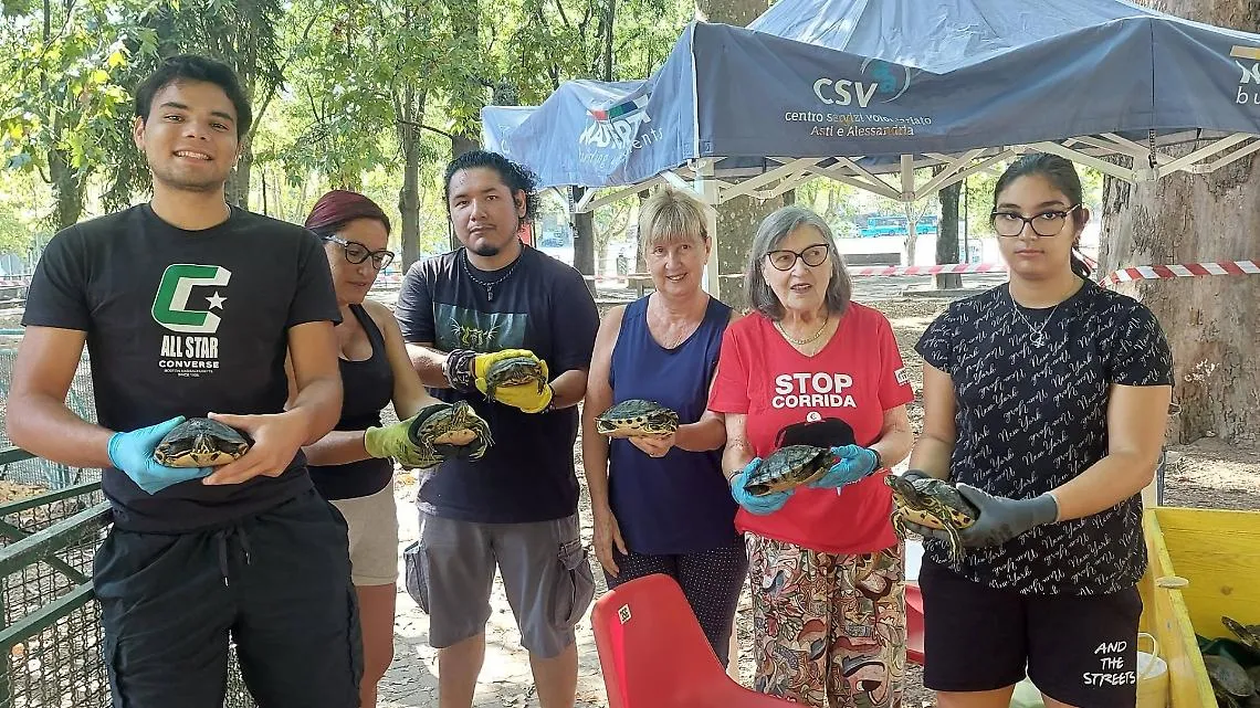 Nel laghetto dei giardini trovata anche una tartaruga "neonata"