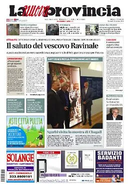 La Prima Pagina del giornale di oggi