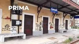 Canelli, scritte sui muri della ex stazione fatte per noia: denunciato un 19enne