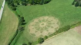 Geometria e trattorino: a Portacomaro il cerchio nel grano creato da Beppe Gargarella