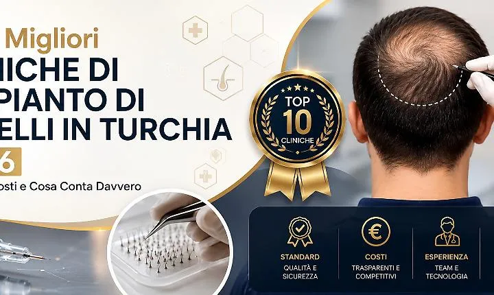 Le 10 migliori cliniche di trapianto di capelli in Turchia 2026: standard, costi e cosa conta davvero